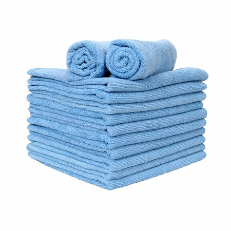 Monarch Brands Microfiber Hand Towels - 15in x 24in, Blue, 180PK M915210B-CS